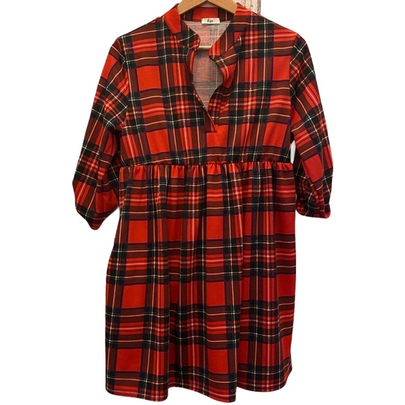 Ugly Christmas Sweater Dresses & Skirts - Red Plaid Shirt Dress Medium